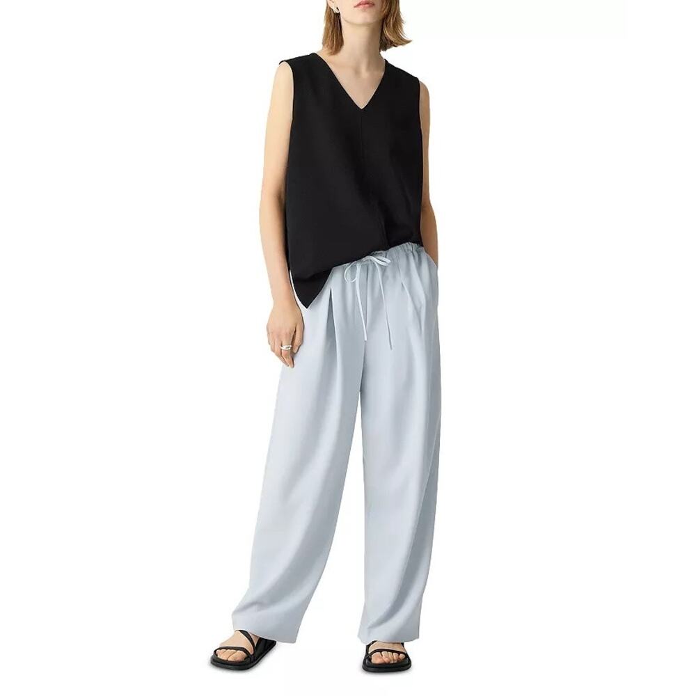 THEORY Pleated Drawstring Pants in Pearl Blue Sz 6 - Picture 2 of 7